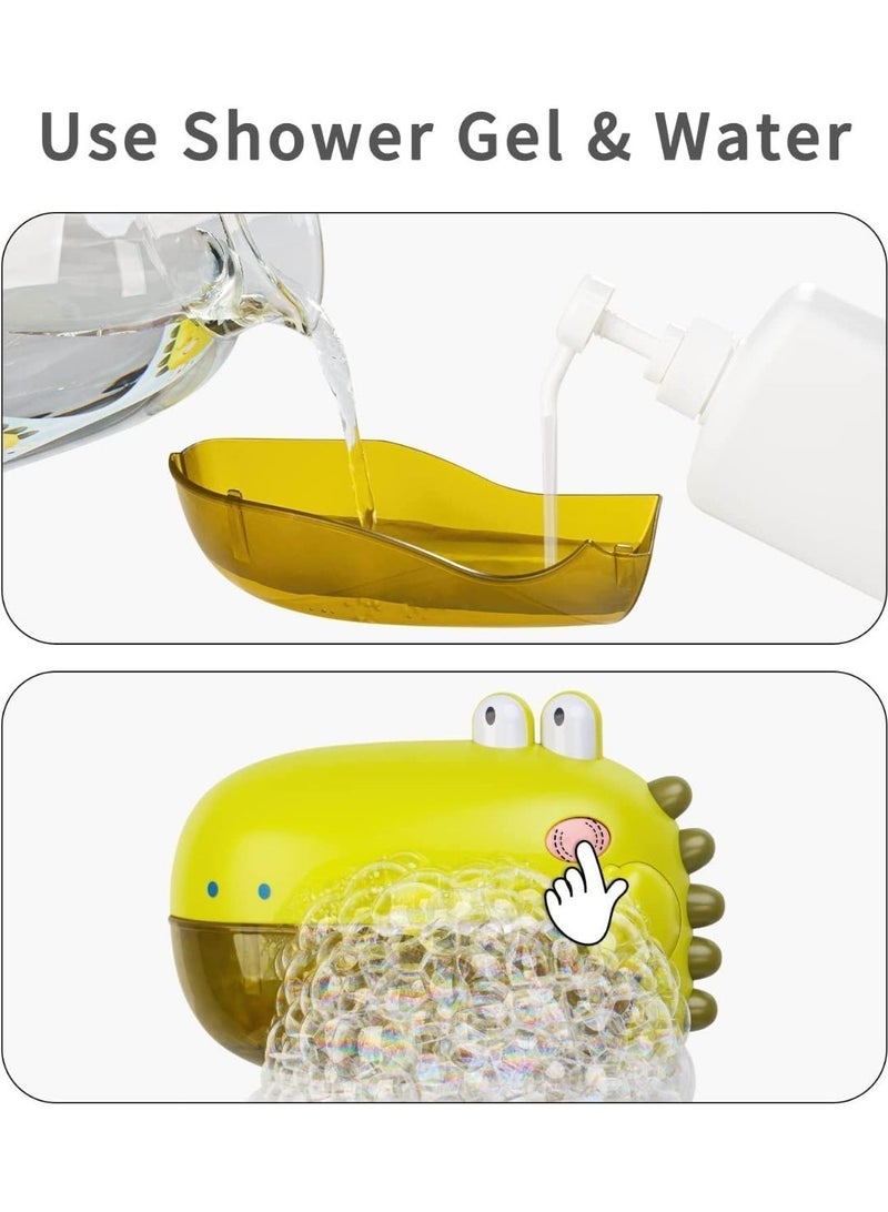 Bubble Machine Bath Toys, Automatic Bubble Maker for Toddlers, Both Music/Silence Mode, Fun Bathtub Water Play Birthday Gift, for Young Baby Kids Boy Girl (Green Dinosaur) - Image 2