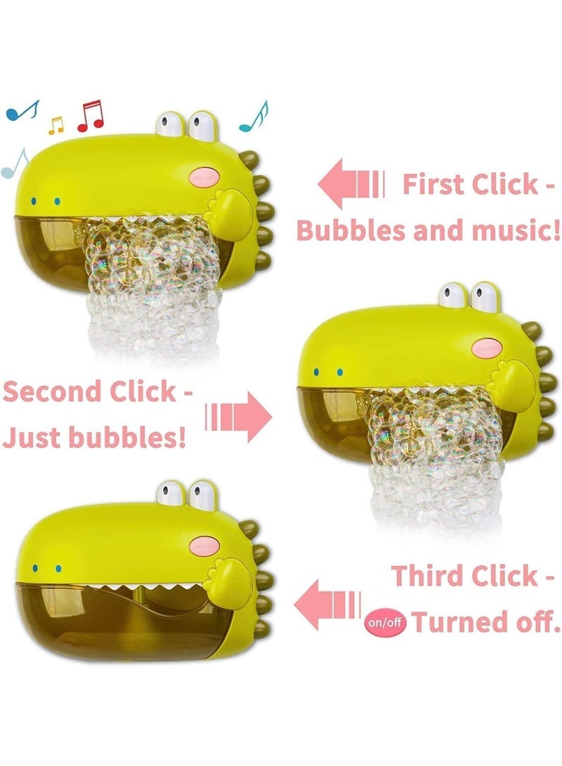 Bubble Machine Bath Toys, Automatic Bubble Maker for Toddlers, Both Music/Silence Mode, Fun Bathtub Water Play Birthday Gift, for Young Baby Kids Boy Girl (Green Dinosaur) - Image 3