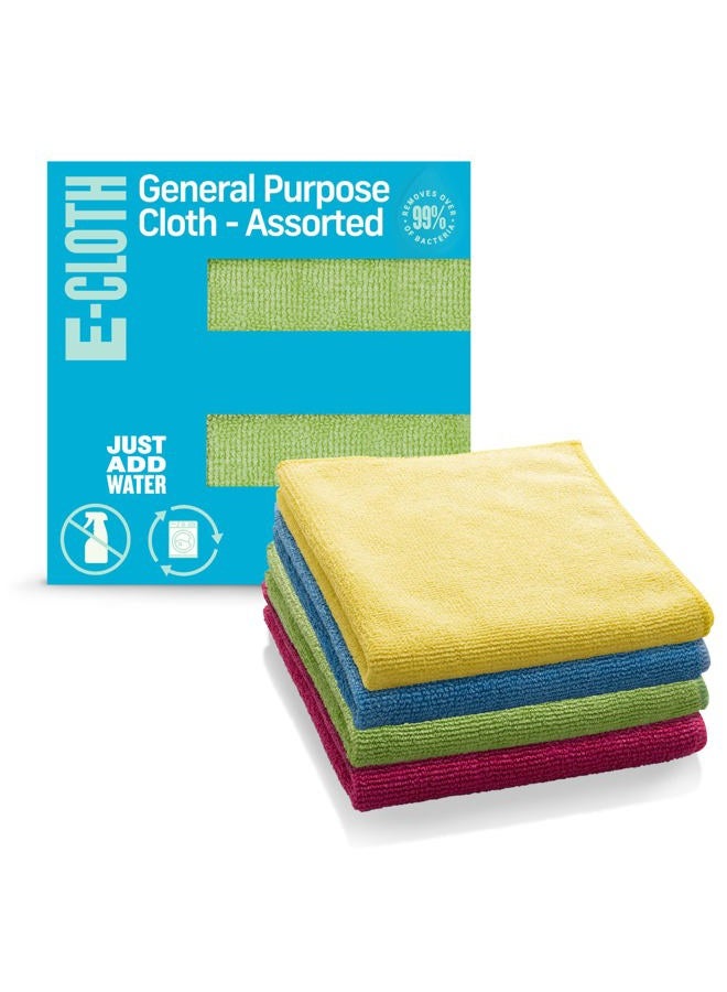 e-cloth Microfiber Cloth 4-Pack, World's Leading Premium Cleaning Cloth, Twice as Durable Competition, 1 Year Guarantee, Ideal for Kitchen, Countertops, Sinks, and Bathrooms, Assorted - Image 1