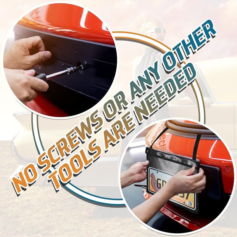 Frienda 4 Pieces License Plate Holder with Hanging Strap - Image 4