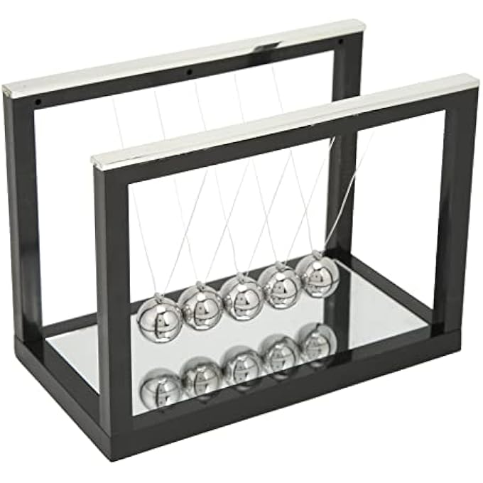 NOENNULL Newtons Cradle Balance Balls, Physics Learning Desk Toys, Swinging Balls for Home Office Decoration, Stress Relief, Cute Science Fidget Accessories - Image 1