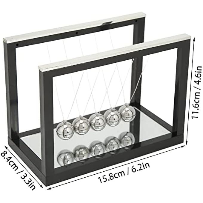 NOENNULL Newtons Cradle Balance Balls, Physics Learning Desk Toys, Swinging Balls for Home Office Decoration, Stress Relief, Cute Science Fidget Accessories - Image 2