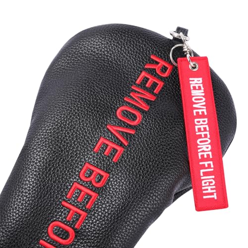 SHABIER Black Golf Head Cover with Red Remove Before Flight Design for Driver Club - Image 3