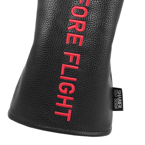 SHABIER Black Golf Head Cover with Red Remove Before Flight Design for Driver Club - Image 4