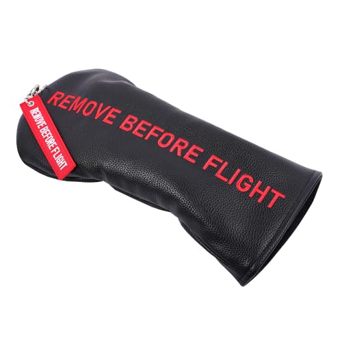 SHABIER Black Golf Head Cover with Red Remove Before Flight Design for Driver Club - Image 5