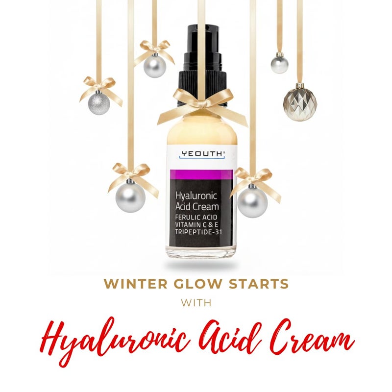 YEOUTH Hyaluronic Acid Moisturizer Face Cream with Vitamin C & E, Ferulic Acid & Tripeptide 31, Hydrating Face Moisturizer, Hyaluronic Acid Cream Suitable for Dry & Dull Skin 1oz - Image 2