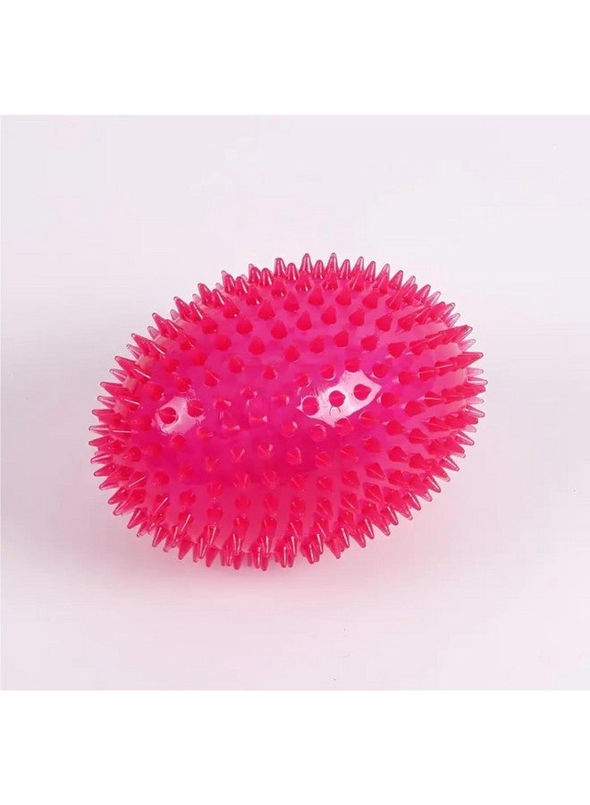 لعبة كرة الرجبي المطاطية المدببة من Tpr، لعبة فرشاة أسنان تفاعلية للكلاب والجراء (قد يختلف اللون) - عبوة من قطعة واحدة - Image 1