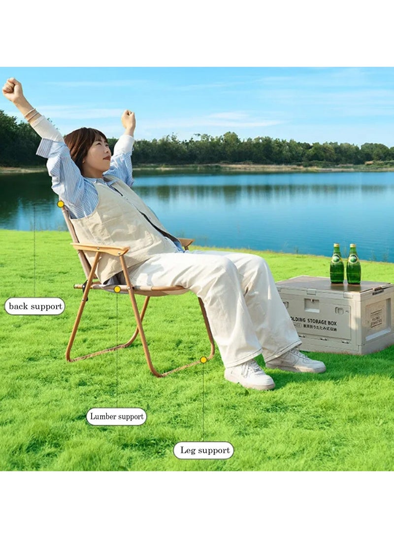 LINGWEI Portable Folding Camping Chair Heavy Duty Lightweight Beach Chair - Image 2