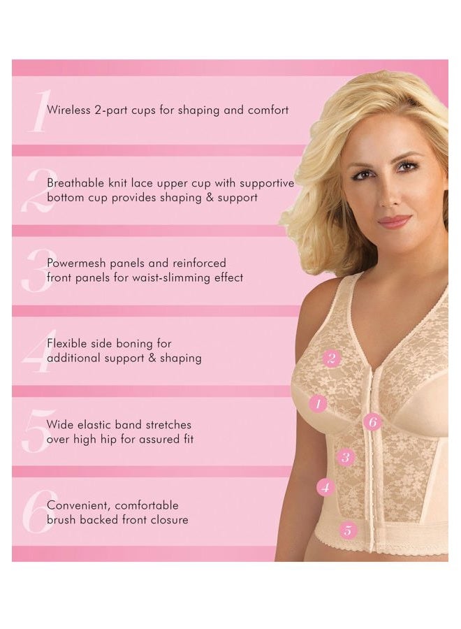 Exquisite Form 5107565 Fully Women's Original Longline Lace Posture Bra, Rose Beige, 38B - Image 5