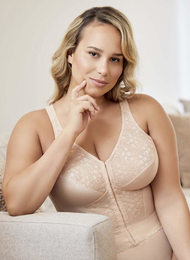 Exquisite Form 5107565 Fully Women's Original Longline Lace Posture Bra, Rose Beige, 38B - Image 3