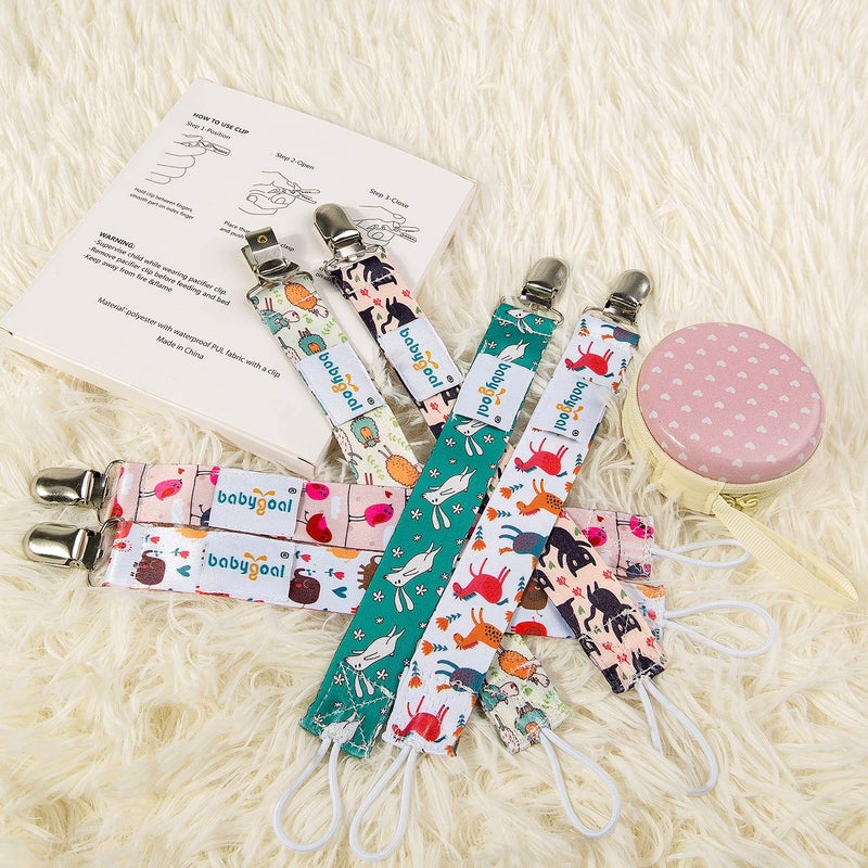 Babygoal Pacifier Clips, 6 Pack Pacifier Holder Clips for Baby Boys and Girls Fits Most Pacifier Styles 6PBM03 - Image 3