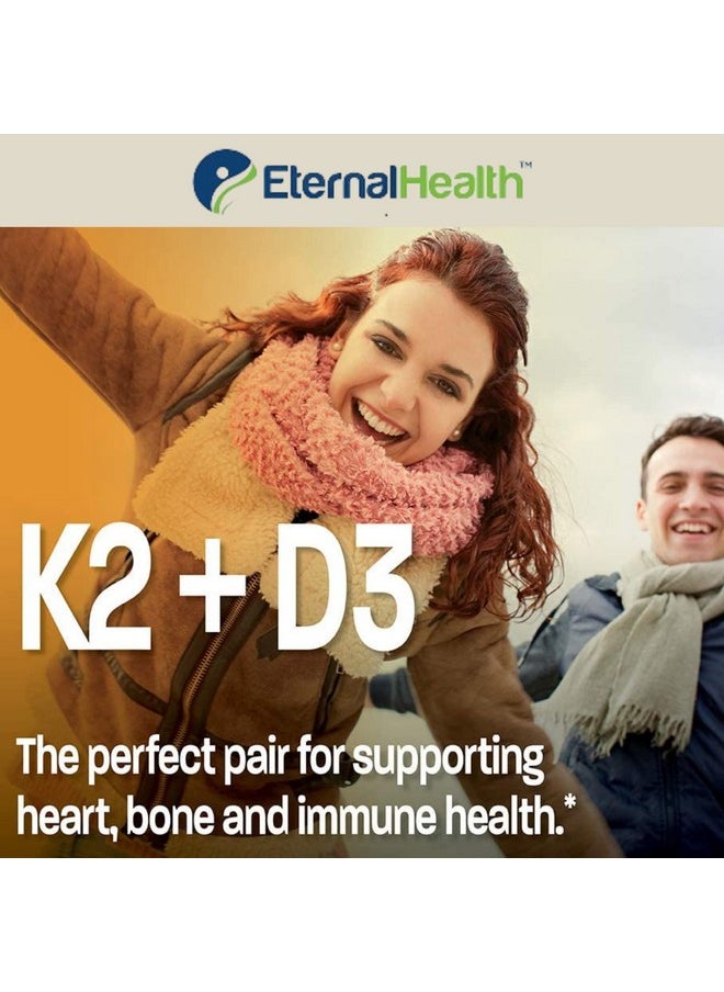 EternalHealth Vitamin D3 With K2 As Mk-7 - Vitamin D & K Complex - Vitamin D3 & K2 As Mk-7 - (120 Vegetable Capsules)  - Image 4