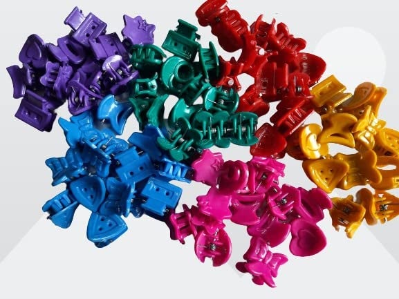 advancedestore Set of 60 Small size Multi colour Butterfly Bits hair clutch clips for women girls Styling Fashionflx - Image 1