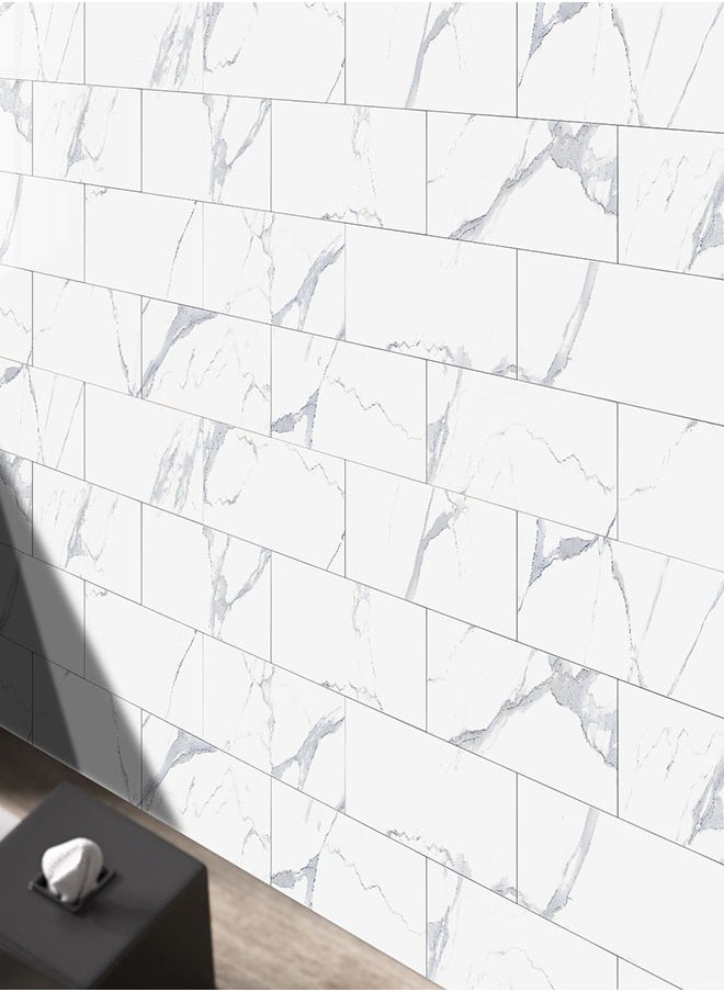Generic 32 Piece Peel and Stick Backsplash Wall Tile, 4"x 8" PVC Glossy Marble Stick on Subway Tiles for Kitchen, Bathroom, Laundry Room, Camper, Fireplace  - Image 2