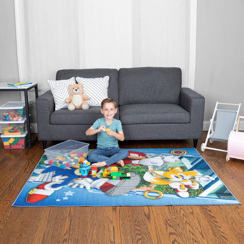 Franco Kids Room Non Slip Area Rug, 69 in x 52 in, Sonic The Hedgehog - Image 2