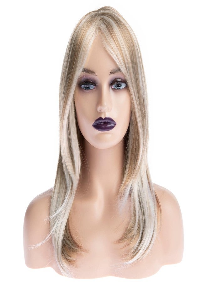 Dsimeig Long Blonde Wigs for Women Natural Straight Blonde Wig with Bangs,Synthetic Hair Wig for Daily Party Use - Image 2