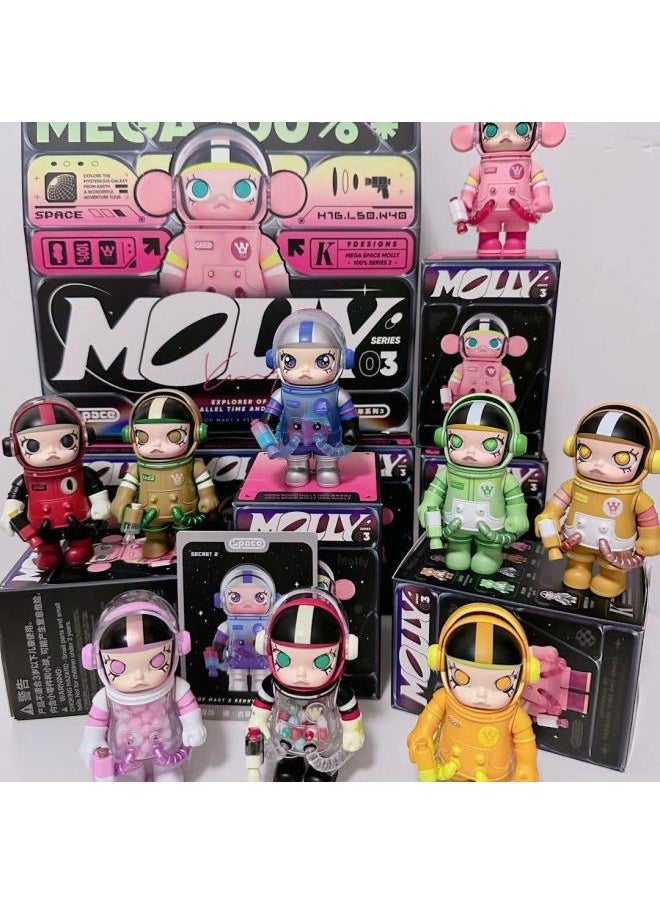 ماركة غير محددة Molly100 Three Generation Jasmine Blind Box Anniversary 3 Series رواد الفضاء زينة سيارة محمولة باليد لعب عصري مع قيمة عالية اللون - اللون: Jasmine 3rd Generation 2 عشوائي - المواصفات: العلامة التجارية وغير مفتوحة  - Image 3