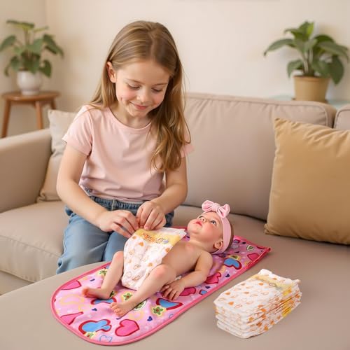 BABESIDE 30 Pcs Reborn Baby Doll Diapers Set for 1724 Inch Babydolls Cute Animal Patterns Babydoll Diapers Dolls Underwear for Lifelike Reborn Baby Doll Accessories - Image 5