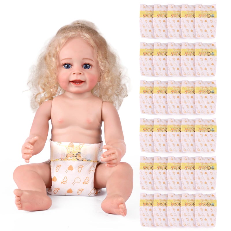 BABESIDE 30 Pcs Reborn Baby Doll Diapers Set for 1724 Inch Babydolls Cute Animal Patterns Babydoll Diapers Dolls Underwear for Lifelike Reborn Baby Doll Accessories - Image 3