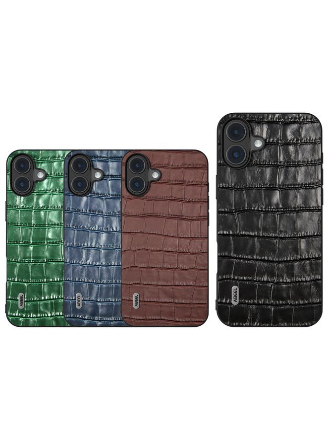 اس-توب جراب هاتف من الجلد الطبيعي بتصميم جلد التمساح من ABEEL لهاتف iPhone 16 - Image 5