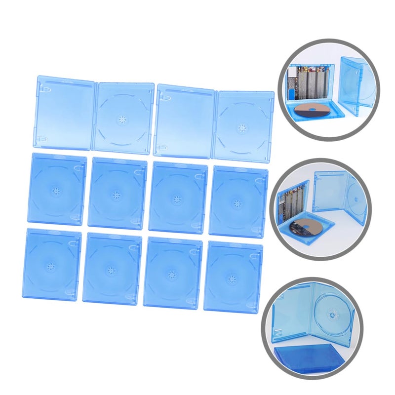 Transparent DVD CD Storage Cases 15 Pack Portable Lightweight Disc Holder Blue - Image 4