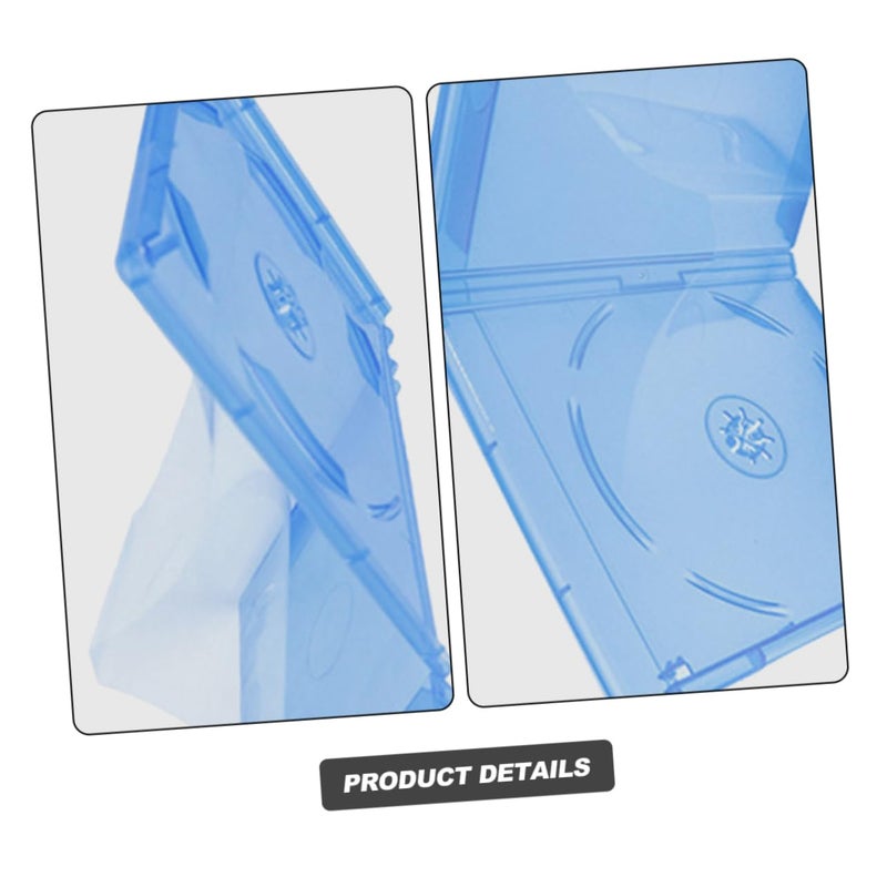 Transparent DVD CD Storage Cases 15 Pack Portable Lightweight Disc Holder Blue - Image 5