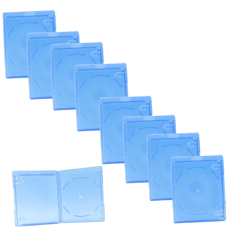 Transparent DVD CD Storage Cases 15 Pack Portable Lightweight Disc Holder Blue - Image 2