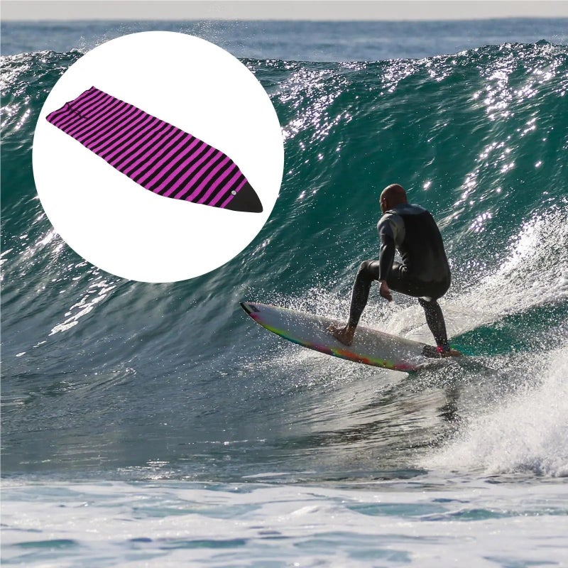 Red Surfboard Sock Cover 5 0ft Lightweight Padded with Pointed Nose for Beach Trips - Image 3