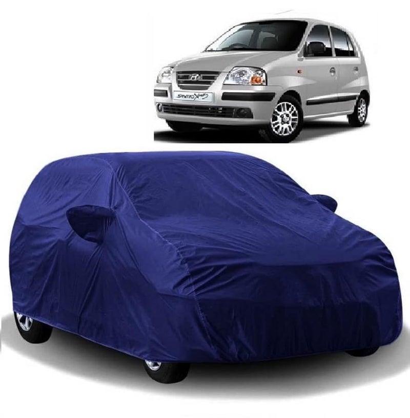 Carigiri Blue Car Body Cover for Hyundai Santro Xing(Triple Stitched,Mirror Pockets,UV Resistant,Dustproof)(Models-2004, 2005, 2006, 2007, 2008, 2009, 2010, 2011, 2012, 2013, 2014, 2015, 2016) - Image 1