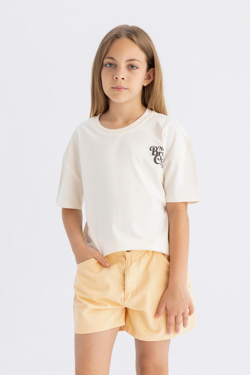 DeFacto Yellow Girl Girl Cotton Shorts Casual - Image 4