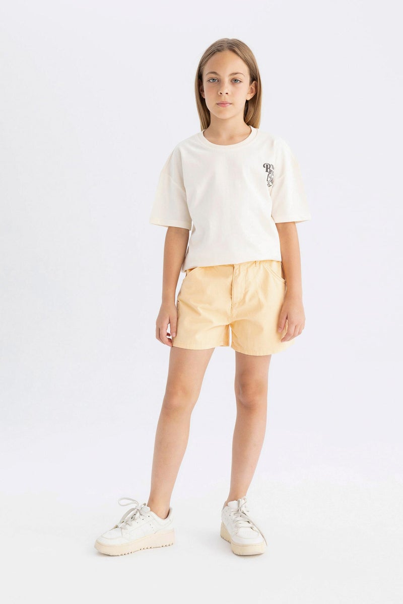 DeFacto Yellow Girl Girl Cotton Shorts Casual - Image 3