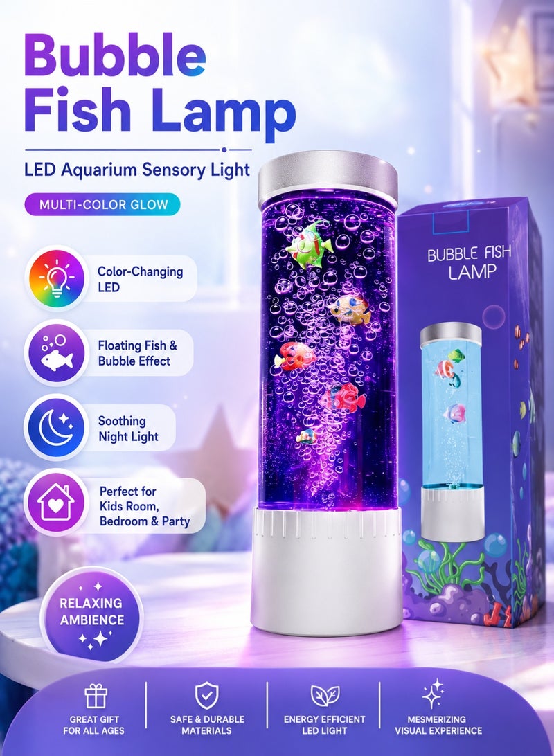 بي جي إم مصباح فقاعات سمك، ضوء حسي LED لحوض السمك مع أنبوب فقاعات متغير الألوان وأسماك عائمة - Image 1