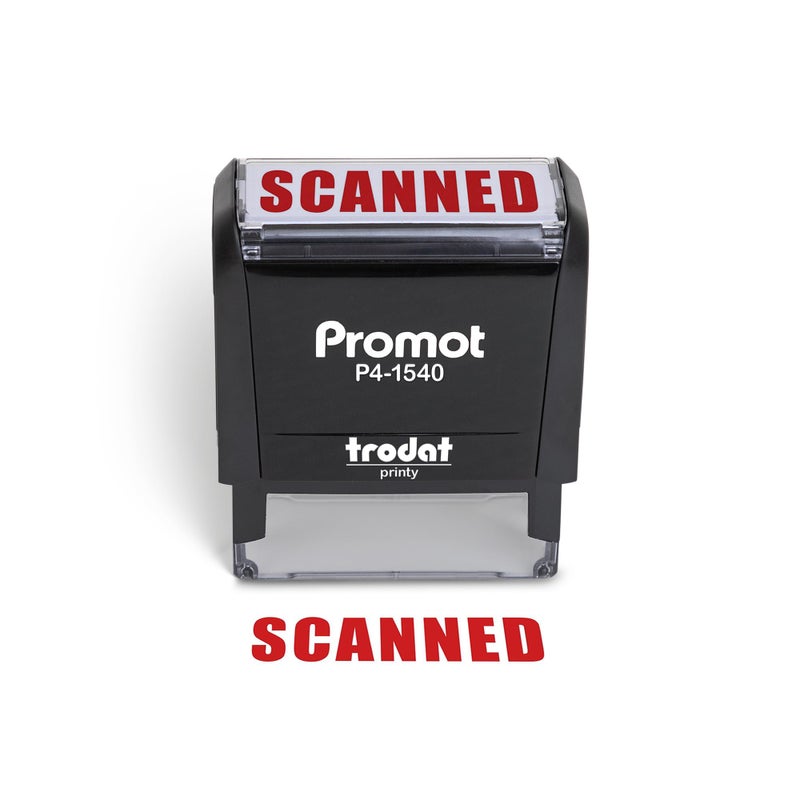 Promot Promot Scanned Self Inking Rubber Stamp  Refillable Scanned Stamper  Business Bookkeeping Ordering Accounting Work Office Stamps  Red Ink