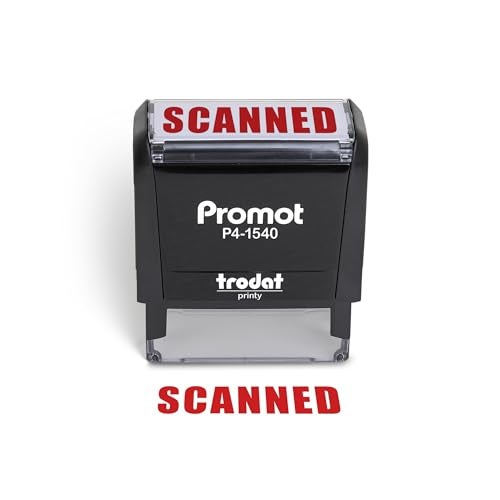 Promot Scanned Self Inking Rubber Stamp Refillable Scanned Stamper Business Bookkeeping Ordering Accounting Work Office Stamps Red Ink