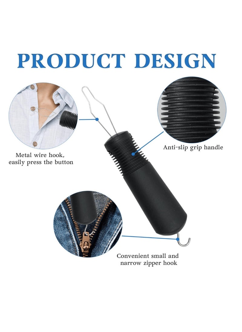 Button Hook and Zipper Pull, One-Handed Dressing Aid, Button Assist Device for Seniors, Arthritis & Handicapped, Easy Buttoning Tool for Women with Long Nails or Post-Manicure, Clothes Dressing Helper for Limited Dexterity