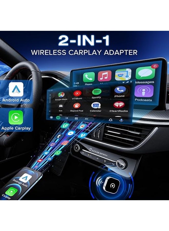 2025 Upgrade Original Wireless CarPlay & Android Auto Adapter (2 in 1) - Genuine Product | Retains Original Controls | Plug & Play Box - Image 2