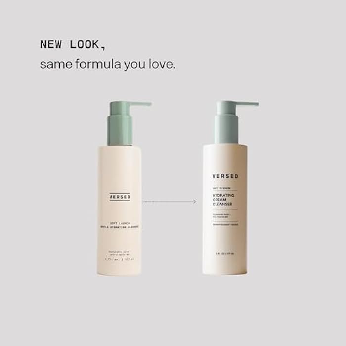 Versed Gentle Hydrating Facial Cleanser - Cream Face Cleanser with Hyaluronic Acid & Aloe Leaf Juice - Fragrance-Free cleanser for Dry Skin (6 fl oz / 177 mL) - Image 2