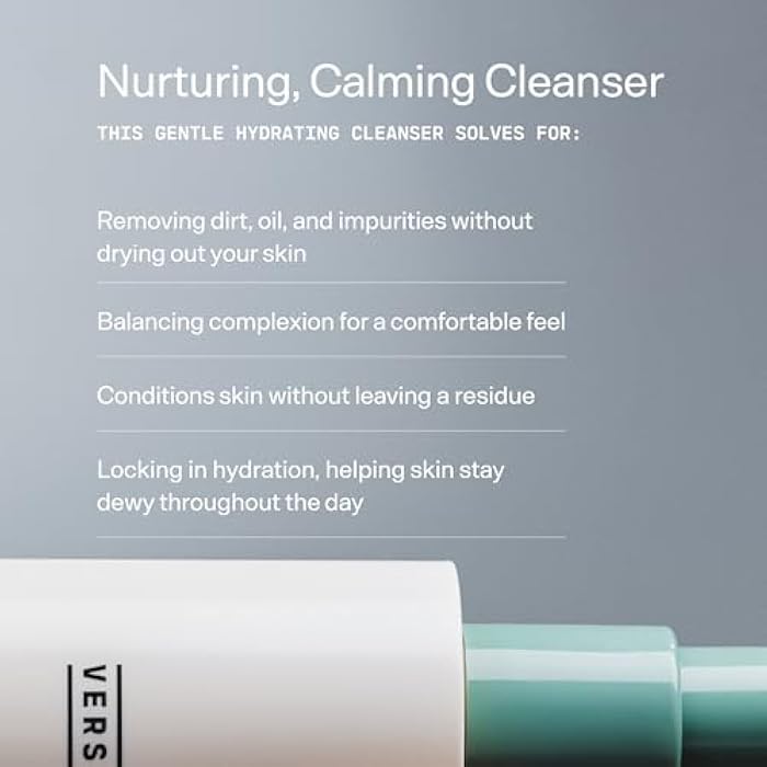 Versed Gentle Hydrating Facial Cleanser - Cream Face Cleanser with Hyaluronic Acid & Aloe Leaf Juice - Fragrance-Free cleanser for Dry Skin (6 fl oz / 177 mL) - Image 3
