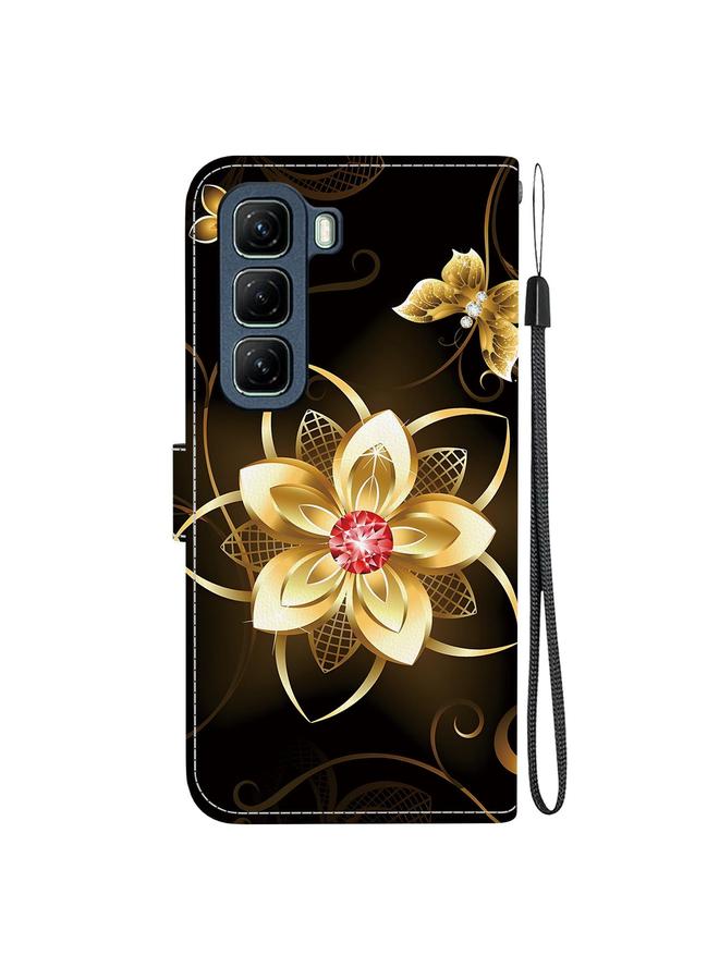 اس-توب جراب لهاتف Infinix Hot 50 5G مصنوع من الجلد برسومات ملونة وملمس كريستالي - Image 3