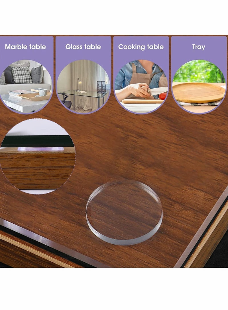 KASTWAVE Clear Glass Table Top Bumper Non-Adhesive Pads, Glass Table Top Spacer Transparent Round Silicone Door Handle Bumper for Doorknobs/Desk/Cabinets/Drawers/Furniture(20 Pcs, 25 x 3 mm) - Image 2