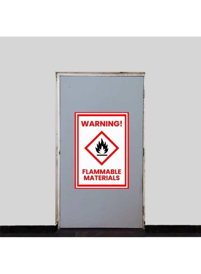 Safety Warning Flammable Material Area Sticker A4 Size with Matt Lamination - Image 2