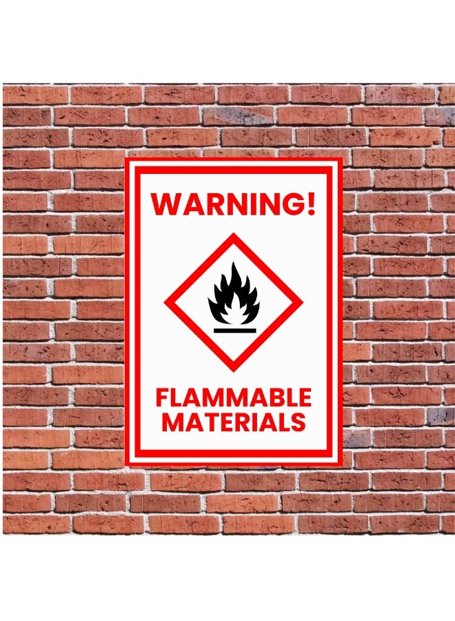 Safety Warning Flammable Material Area Sticker A4 Size with Matt Lamination - Image 3