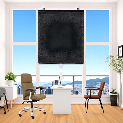 PEWHAUL 2-Pack Auto-Retractable Window Shades,Suction Window Roller Shade, UV/Heat Blocking Roller Shade, No-Drill Easy Install for Home,Office (23x49 Inches) - Image 3