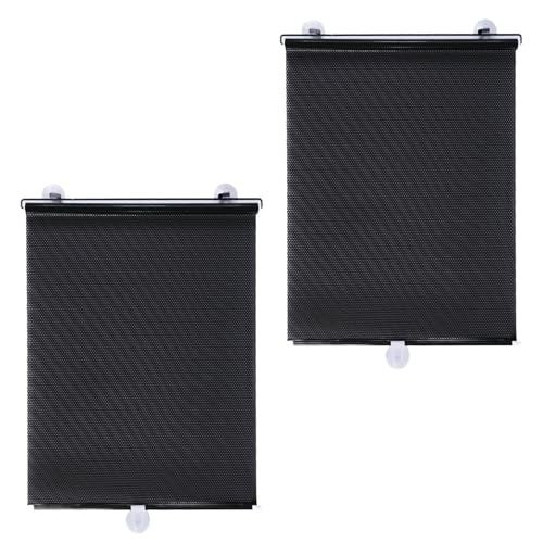 PEWHAUL 2-Pack Auto-Retractable Window Shades,Suction Window Roller Shade, UV/Heat Blocking Roller Shade, No-Drill Easy Install for Home,Office (23x49 Inches) - Image 1