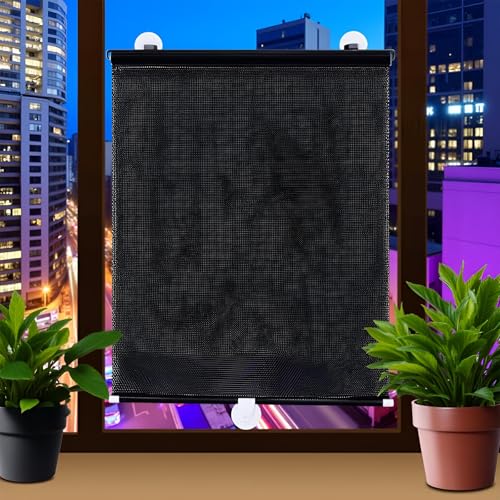 PEWHAUL 2-Pack Auto-Retractable Window Shades,Suction Window Roller Shade, UV/Heat Blocking Roller Shade, No-Drill Easy Install for Home,Office (23x49 Inches) - Image 4