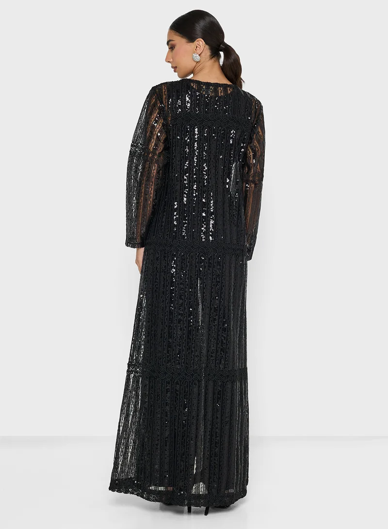 جولدن ابل Sequin Detailed Long Jacket