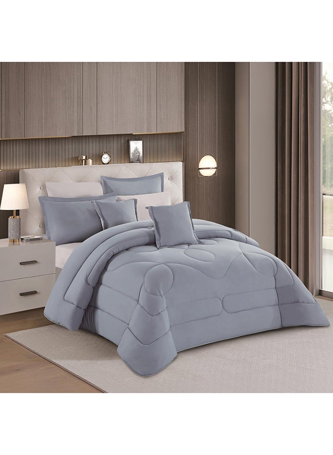 Stargold Duvet Cover Set 8 Pieces Comforter Set with Bed Skirt Quilt Cover Fitted Sheet Pillow Cover Comforter 220X240 cm King Size Mattress  - Image 1
