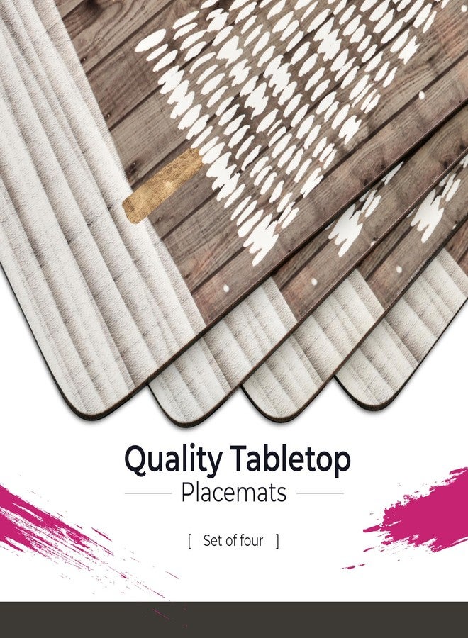 Pimpernel Rustic Holiday Placemats, Set of 4 - (15.7" × 11.7") Snow-Covered Trees on Vintage Wood Plank, 5mm Cork Back Board Heat-Resistant Seasonal Festive Dining Table Accent Decorative Piece - Image 2
