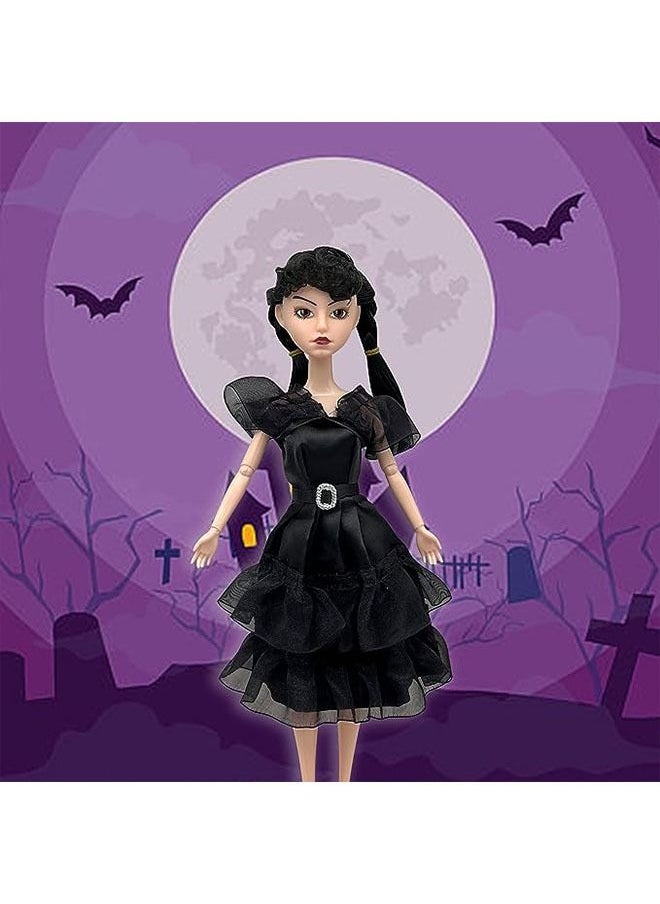 NIBEMINENT - Wednesday Addams Dolls, 11.5 inch Dolls, Black Lip, Black Shoes, Made to Move Dolls,Birthday Gifts for Kids Girls Fans - Image 1
