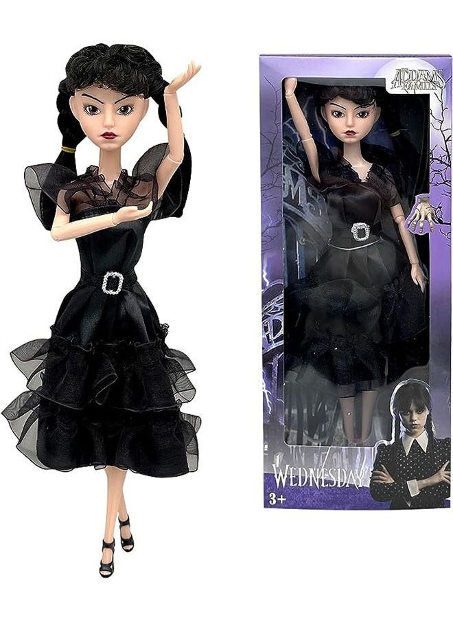 NIBEMINENT - Wednesday Addams Dolls, 11.5 inch Dolls, Black Lip, Black Shoes, Made to Move Dolls,Birthday Gifts for Kids Girls Fans - Image 1